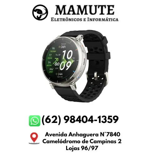 Smartwatch Amazfit Active 3 Premium Gps Bluetooth AmoLED 4GB Armazenamento