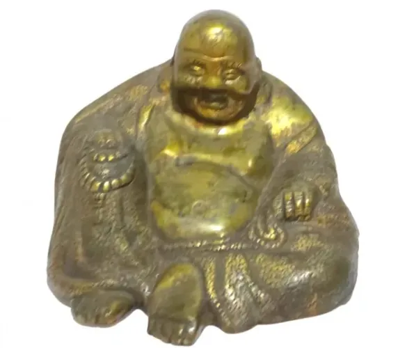 Escultura Em Pesado Bronze Dourado, Representando Buda Bronze Dourado*