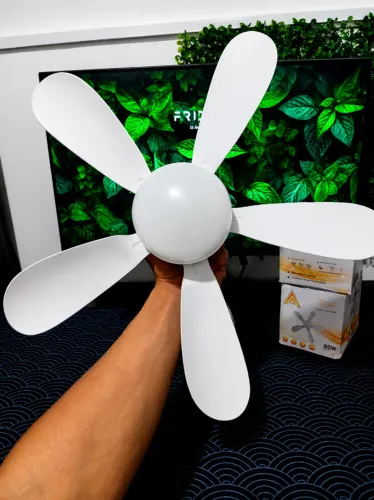 Lâmpada Ventilador de Teto 80W LED E27 Bivolt 3 Cores