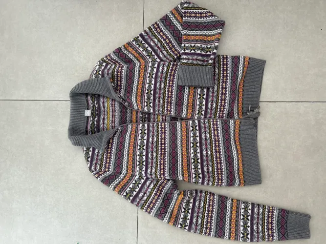 Roupa de frio Jaqueta estampada com ziper