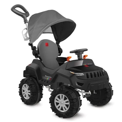 Carrinho de criamça Superjipe reclinavel com capota passeio e pedal -Preto-Bandeirantes