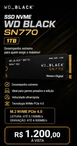 SSD Nvme WD Black SN770 1TB 