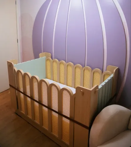 Berço Infantil Exclusivo em MDF e Palha Natural | Design Autoral