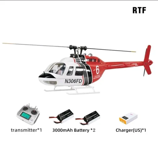 Helicoptero Rc escala Flywing Bell 206 com GPS