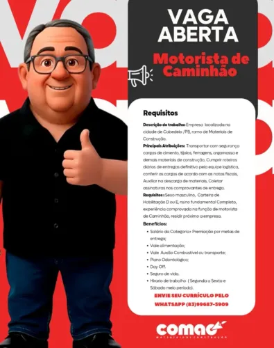 Motorista entregador CLT