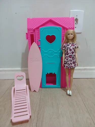 Casa praia da barbie+barbie+assessórios de praia