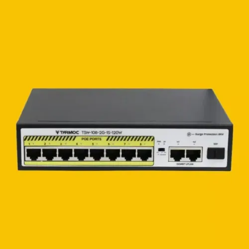 SWITCH POE POWER OVER ETHERNET FIBRA ÓPTICA  10/100 Mbps TSW-108-2G-1S-120W