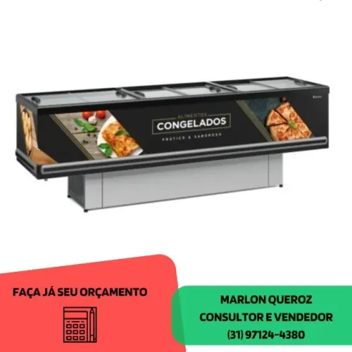 Ilha de Congelados 2,9M Vidro Reto Gelopar