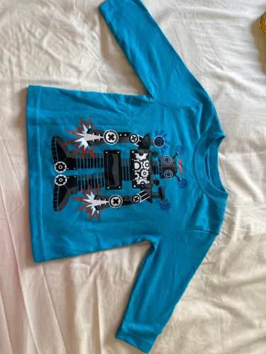 Camiseta Garanimals TAM 1 robô azul