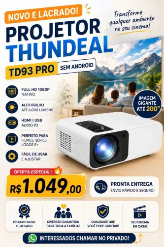 Projetor Thundeal TD93 Pro Full HD 1080p