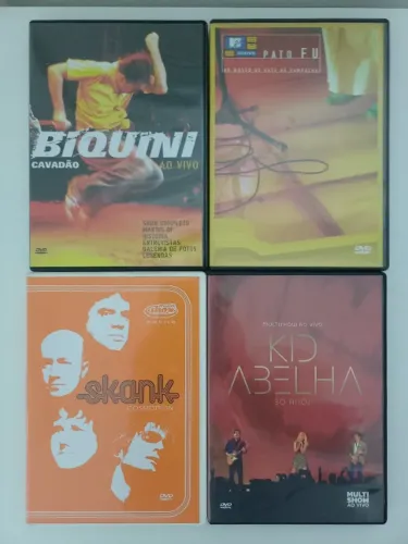 Lote DVDs - Biquini Cavadão, Pato Fu, Skank e Kid Abelha