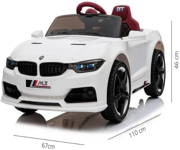 Carro Elétrico BMW 12 Volts Recarregável Branco Bang Toys Novo
