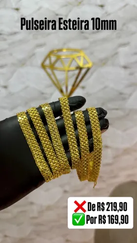 Peças de alta qualidade com banho de ouro e verniz