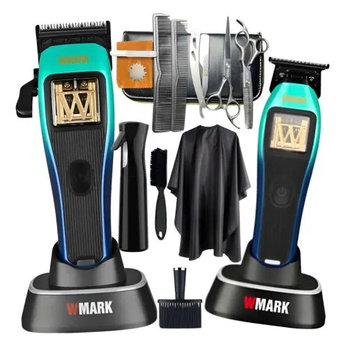Kit Maquinas Corta Cabelo Wmark Ngx1a Ngxt1 Profissional