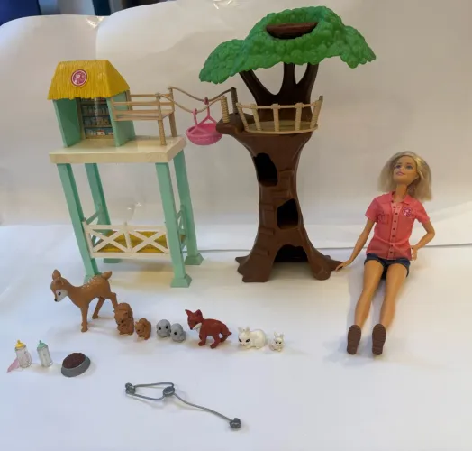 Barbie Centro De Resgate Na Floresta Playset Mattel - 100% Completo