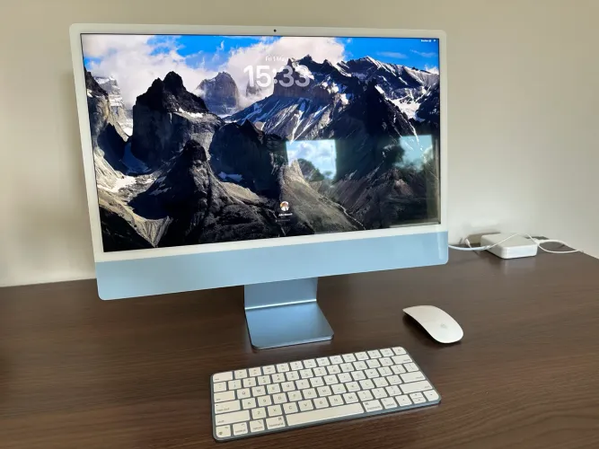 iMac Apple Azul M3 | 24 polegadas | 2023 | Impecável