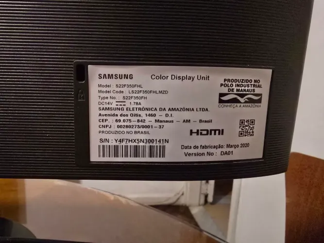 Monitor Samsung S22F350FHL 22 polegadas