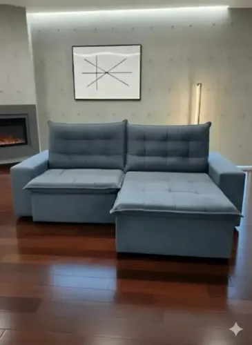 Sofá retratil e reclinavel com pillow de 10cm