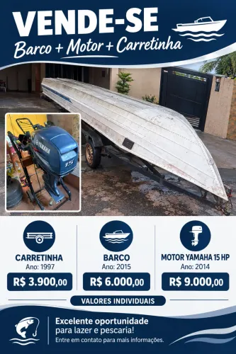 Barco + Motor + Carretinha 