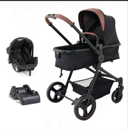 Carrinho + bebê conforto+ base Galzerano