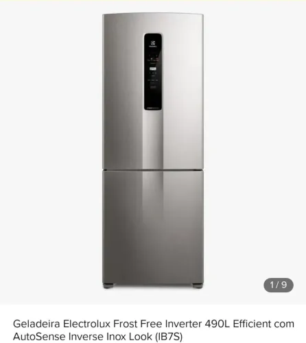 Geladeira Electrolux FROST FREE 490L INVERTER