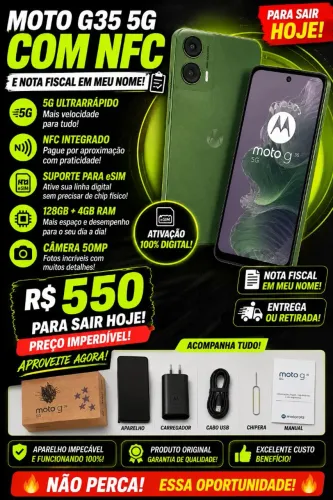 MOTOROLA MOTO G35 5G - PODER E TECNOLOGIA NA SUA MÃO!