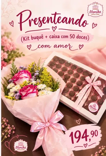 Buquê de rosas e doces