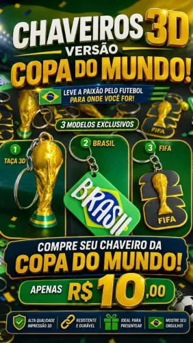 Chaveiros Copa do Mundo