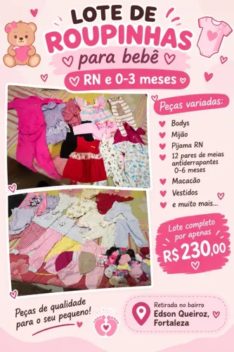 Vendo esse pequeno lote de roupinhas de menina RN e 0-3 meses!