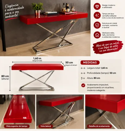 Buffet em laca vermelho
