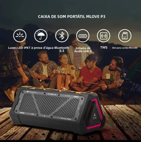 Caixa de som MLOVE P3 Alto-falante Bluetooth externo, alto-falante Bluetooth 5.3