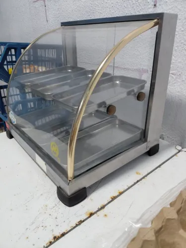 Estufa De Salgados Vitrine Expositora 6 Bandejas Dupla Inox
