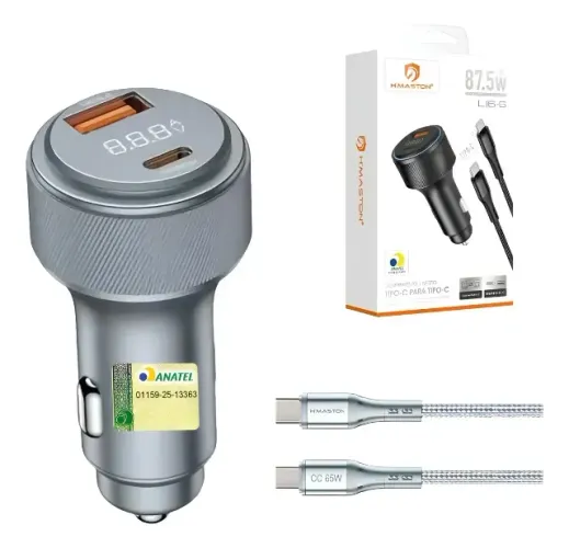 CARREGADOR VEICULAR 87.5W -HMASTON L15-6 TIPO C