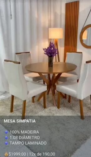 Mesa de Jantar Simpatia