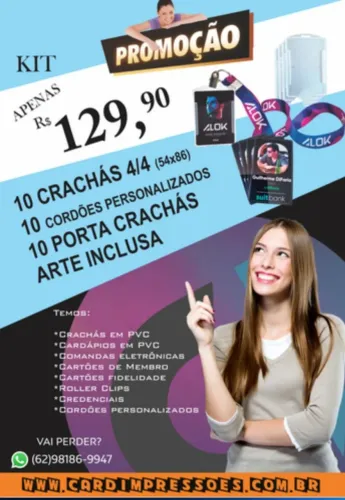 Crachá em PVC promoção