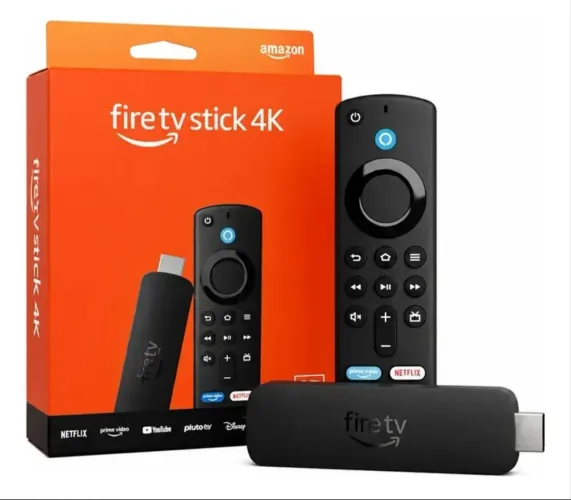 Fire Stick 4k ultra HD com Alexa , wi-fi 6, preto, comando de voz