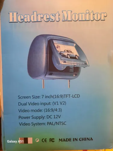 Encosto de cabeça com DVD PLAYER para automóvel controle e joy stick
