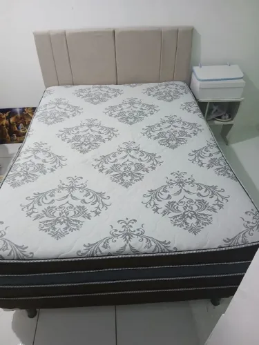 Cama casal unibox mola ensacada <br><br>Cabeceira de linho 200,