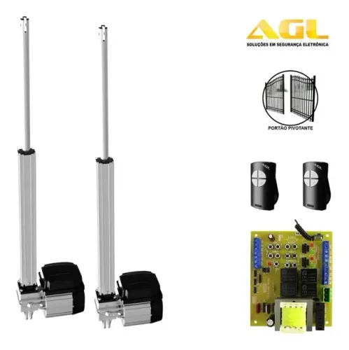 Kit Motor Pivotante Duplo 1/3hp Braço 0,75cm portao Abre de lado