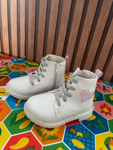 Bota Infantil Feminina Klin Rock Mini off white