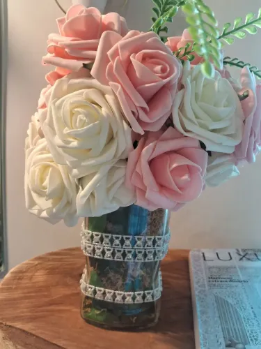 Vaso decoração rosas unico para mesa presente