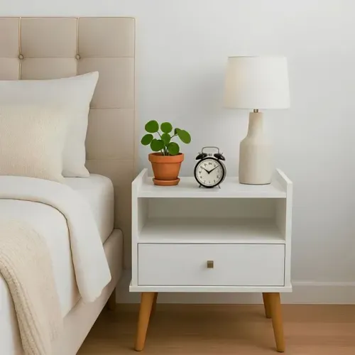 MESA DE CABECEIRA CRIADO AROMA 1 GAVETA FIORELLO EM 3 CORES - TEMOS PRONTA ENTREGA