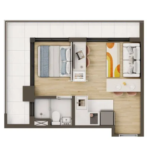 Studio com 1 dormitório à venda, 32 m² por R$ 520.625 - Centro - Curitiba/PR