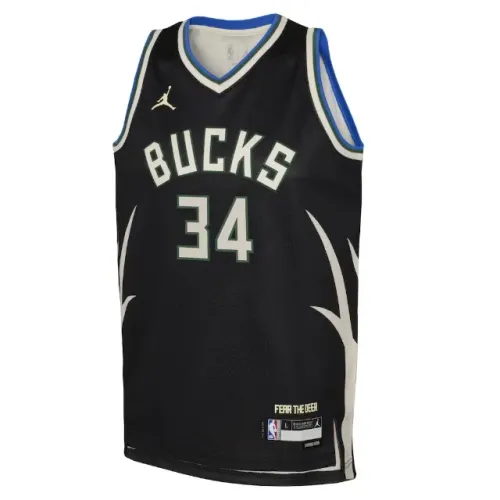 Regata NBA Giannis Bucks Jordan Swingman Infantil Preta Original Tam Yth L