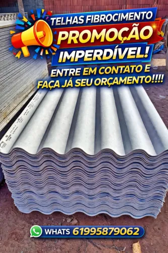 Oferta! Telha fibrocimento 183x110 a vista apenas R$36,90