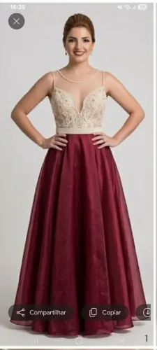 Vestido de Festa Bordado a Mão Tam 38