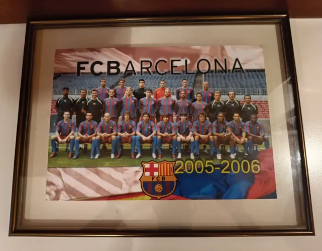 Quadro Oficial Raro do Time do FC Barcelona da Temporada 2005 - 2006, já com a Moldura !!!