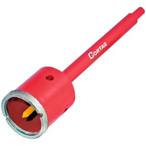 Serra Copo Diamantada 60mm com haste e guia Cortag