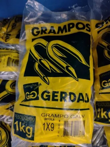 Grampo para cerca galvanizado 9x1" - Gerdau ou Belgo ou marca do estoque