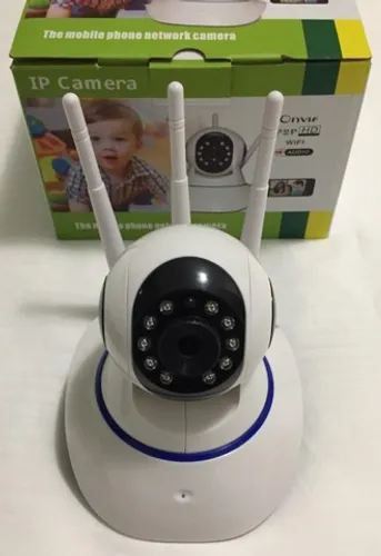 Câmera De Segurança IP Câmera Wireless Noturna 3 Antenas Micro SD Nova na Caixa